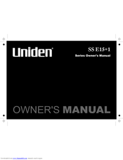Uniden SS E15+1 Series Owner's Manual