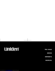 Uniden TRU 8865 Series Owner's Manual