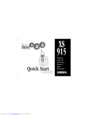 Uniden XS915 Quick Start Manual