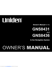 Uniden GNS8436 Owner's Manual