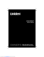 Uniden UBCD996T Owner's Manual