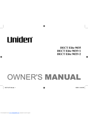 Uniden DECT Elite 9035 Owner's Manual