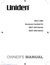 Uniden DECT 2005 Series Owner's Manual