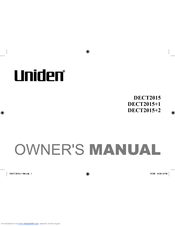 Uniden DECT2015 Owner's Manual