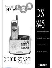 Uniden DS845 Quick Start Manual