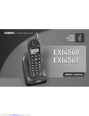 Uniden EXI4560 - EXI 4560 Cordless Phone Owner's Manual