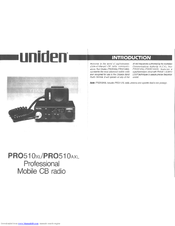 Uniden PRO510AXL Owner's Manual