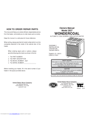 USSC Wondercoal 2827 Owner's Manual