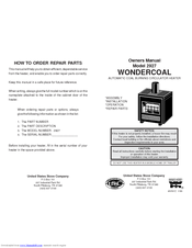 USSC Wondercoal 2927 Owner's Manual