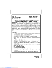 Audiovox Patinum APS-997 Owner's Manual