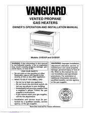 Vanguard GVB35P Owner's Operation And Installation Manual