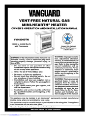 Vanguard VMH3000TN Owner's Operation And Installation Manual