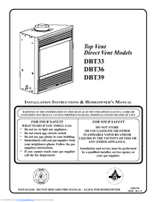 Vermont Castings DBT39 Installation Instructions & Homeowner's Manual