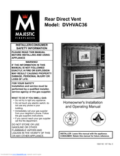 Majestic fireplaces DVHVAC36 Homeowner's Installation And Operating Manual