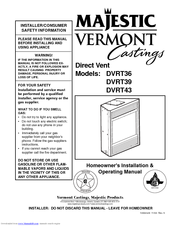 Vermont Castings DVRT36 Homeowner's Installation & Operating Manual
