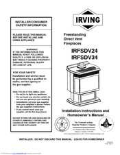 Irving IRFSDV24 Installation Instructions And Homeowner's Manual