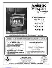 Vermont Castings RFS22 Installation Instructions & Homeowner's Manual
