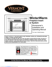 Vermont Castings Winter warm 2100 Installation And Operating Manual