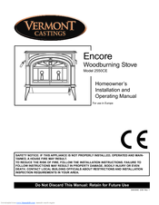 Vermont Castings Encore 2550CE Homeowner's Installation And Operating Manual