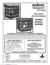 Vermont Castings DVRSL Installation Instructions & Homeowner's Manual
