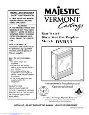 Vermont Castings DVR33 Homeowner's Installation And Operating Manual