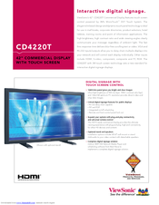 ViewSonic CD4220T Specification Sheet