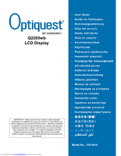 ViewSonic OPTIQUEST Q2205WB User Manual