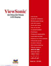 ViewSonic VA1703wb-2 Podręcznik Użytkownika