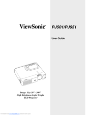ViewSonic PJ501 - 3 Panel LCD Video Projector User Manual