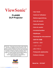 ViewSonic Pro8400 Series VS13647 User Manual
