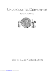 Viking Dishwasher Use & Care Manual