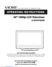 VIORE LC40VXF60SB Operating Instructions Manual