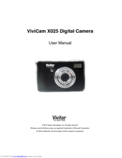 Vivitar ViviCam X025 User Manual