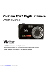 Vivitar ViviCam X327 Owner's Manual