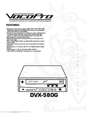 VocoPro DVX-580G Manual