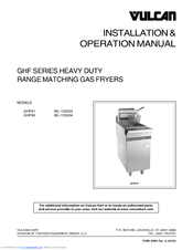 Vulcan-Hart GHF91 Installation & Operation Manual