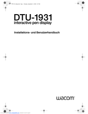 Wacom DTU-1931 Installations- Und Benutzerhandbuch