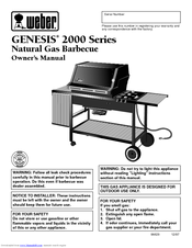 Weber Genesis 2000 Series Owner's Manual