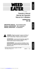 Weed Eater BARRACUDA 530087724 Operator's Manual