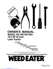 Weed Eater WE165T42A Owner's Manual