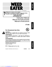 Weed Eater XT 600 Instruction Manual