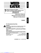 Weed Eater Pro FX26SC Instruction Manual