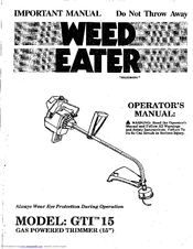 Weed Eater GTI 15 Operator's Manual