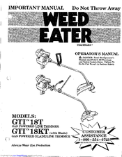 Weed Eater GTI18T Operator's Manual