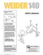 Weider WEBE06920 User Manual