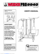 Weider Pro 9940 User Manual