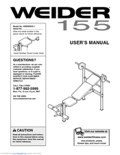 Weider 155 Bench User Manual
