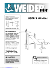 Weider WEBE06691 User Manual