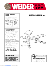 Weider Pro 180 User Manual