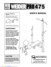 Weider Pro 475 User Manual